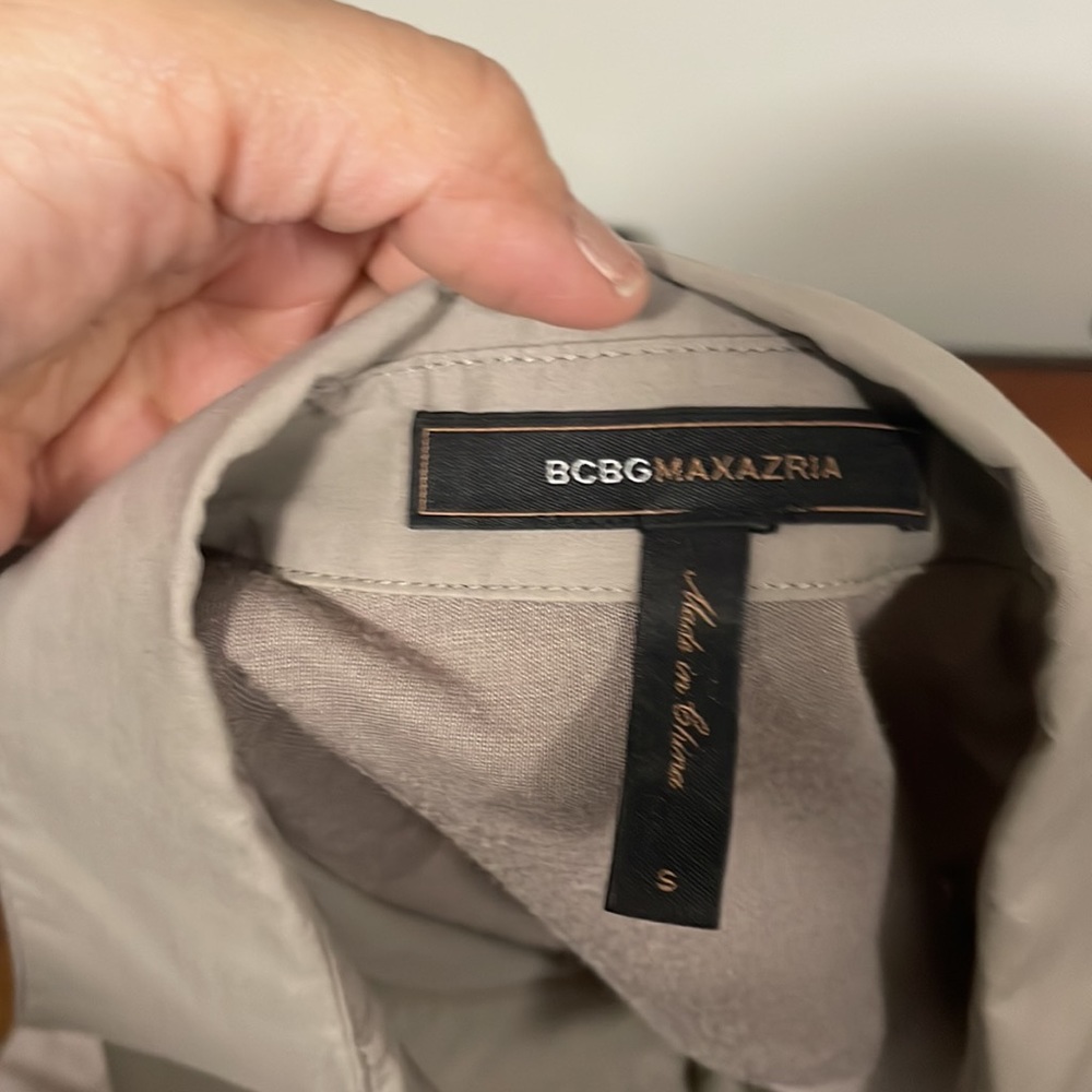 Bcbgmaxazria Light Brown Button Down Mixed Materi… - image 5